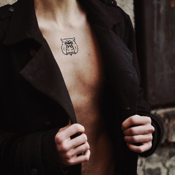 OhMyTat 法國鬥牛犬帕格狗 French Bulldog Pug Dog 紋身貼紙