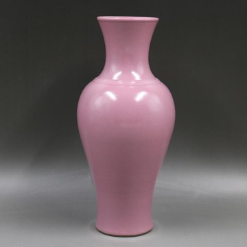 清雍正胭脂紅釉觀音瓶手工仿古家居裝飾瓷器擺件古董古玩老貨收藏1入