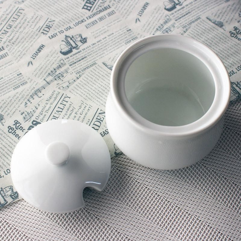 完売】ホワイト シュガーポット ミニ / 陶器 おしゃれ 白 無地