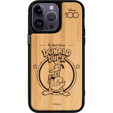 迪士尼100週年唐老鴨iPhone 15 Pro天然木保護殻case magsafe