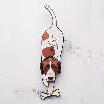 D-48 英国指示猎犬 - 動物造型鐘擺鐘