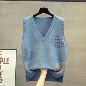 【臺灣出貨】S-2XL V領針織馬甲背心女新款寬鬆上衣外穿馬夾外搭毛衣坎肩潮 v領背心 坎肩背心 針織背心 毛衣 上衣