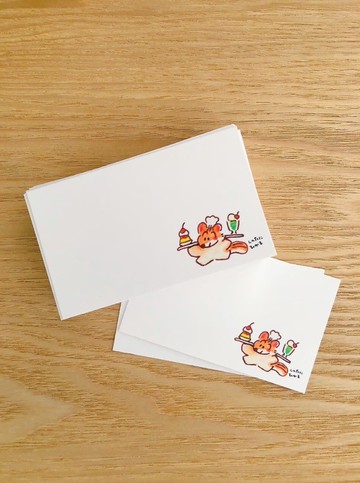 服務生小松鼠 訊息卡 【一組5入】