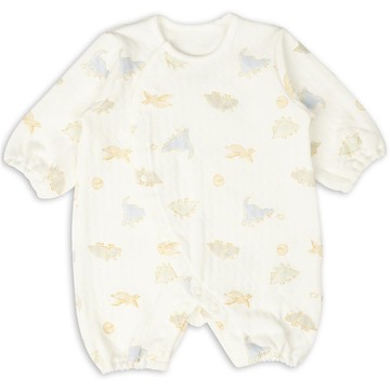 akachan honpo - 幼兒連身衣-恐龍-軍綠色-日本製