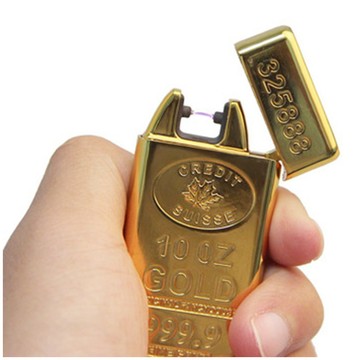 黃金版重力感應USB充電電弧脈衝打火機