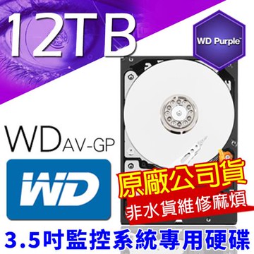 【帝網KingNet 】WD 威騰 12TB  紫標 監控碟  3.5吋 監控系統硬碟 12000GB