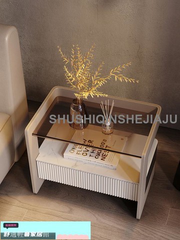 免運配送 床頭櫃 儲物櫃斗櫃 意式極簡床頭柜臥室現代INS風智能無線充電床邊柜子輕奢