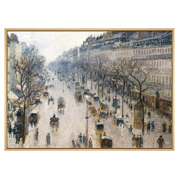 菠蘿選畫所 畢沙羅 冬日早晨的蒙馬特大道 AVAR4675D  59.4 x 42cm  木色