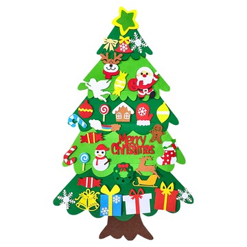 DIY毛氈款聖誕樹掛布 聖誕裝飾佈置 款式D  100 x 70cm  1個