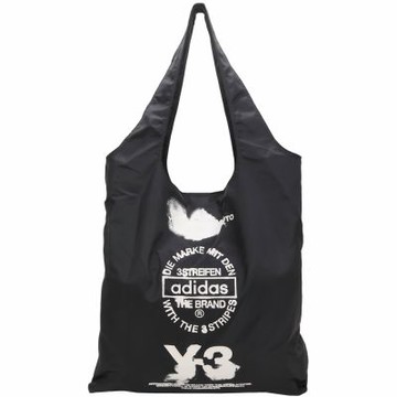 Y-3 山本耀司 Adidas 字母水墨效果印花尼龍直式手提 肩背托特包(黑色)