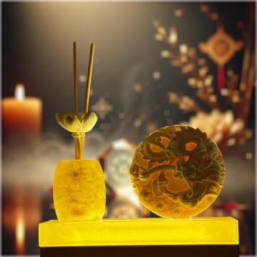 淨念開運水晶擴香燈座系列 黃水晶 龍轉乾坤 贈蛇年招財複方精油
