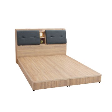 【本木】卡爾特 USB插座貓抓皮房間二件組-雙大6尺(床頭+六分床底)梧桐