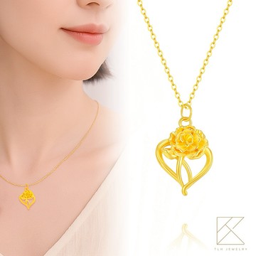 【快速出貨】【TLH】黃金墜項鍊 純金999 馨想事成 約重0.13錢±0.01