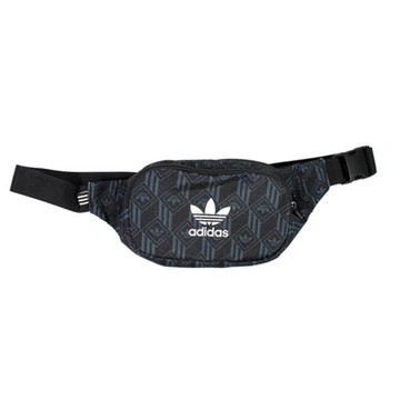 ADIDAS MONOGR WAISTBAG 腰包 尼龍 側背包 滿版黑 FM1347【TOP QUEEN】
