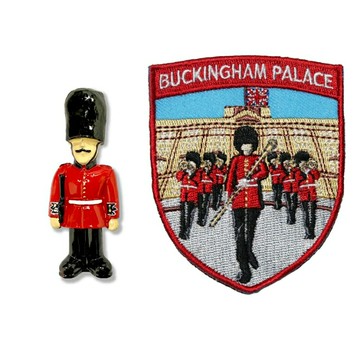 英國紅衛兵彩色磁鐵+英國 白金漢宮 紅衛兵徽章【2件組】外國地標磁鐵 紀念磁鐵療癒小物 可愛磁鐵 冰箱貼 造型磁鐵 立體冰箱貼
