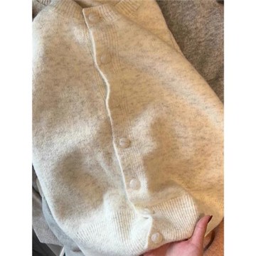 全羊毛秋冬款小眾單排扣針織開衫