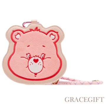 【Grace Gift】Care Bears–愛心小熊皮質立體斜背包 粉紅
