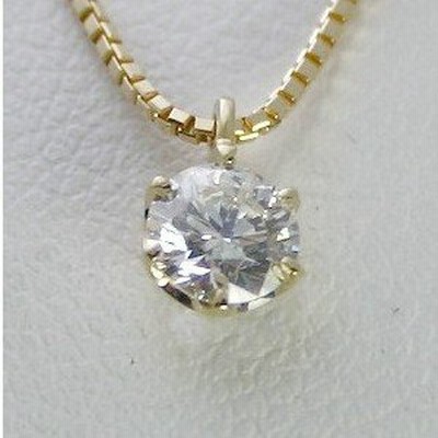 ダイヤモンド ネックレス K18 一粒 0.2ct 鑑定書付 0.204ct Eカラー