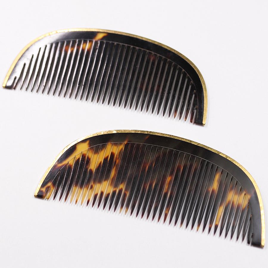 鼈甲 K20フレーム付 櫛（べっ甲櫛）総重量7g べっ甲 仕上げ櫛 【公式通販】