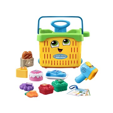 LeapFrog 跳跳蛙 收銀購物車玩具 多種食物配件 掃描了解顏色與名稱 籃子兼具收納功能 2歲以上適用  1組
