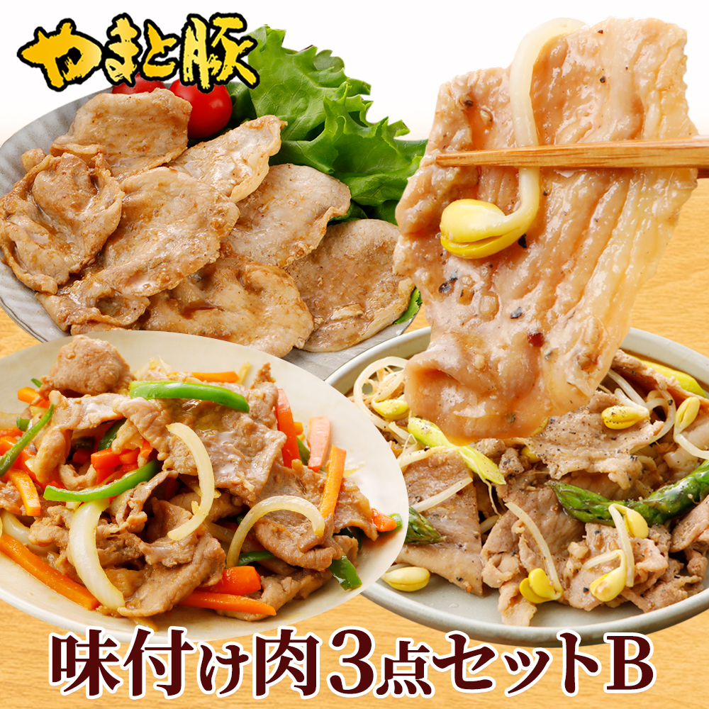 やまと豚 味付け肉 3点セットB NS-J [冷蔵] 送料無料 お歳暮 御歳暮 2023 肉 食品 内祝い ギフト 食べ物 豚肉 お取り寄せグルメ セット 味噌漬け グルメ