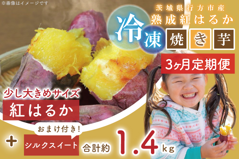 EY-10　茨城県行方市産熟成紅はるか少し大きめサイズ冷凍焼き芋約1.2キロ！おまけ付‼合計約1.4キロ!!!