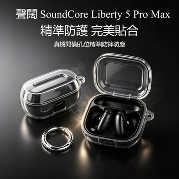 晶透款🔥聲闊 Soundcore Liberty 5 Pro Max 真無線藍牙耳機殼 透明TPU防摔殼 安克耳機保護殼