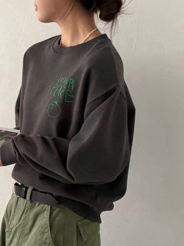 INNER PEACE手寫字母大學T