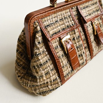 【蛋植物古著】霧都花呢手提古著口金包