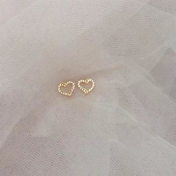 德信925純銀鏤空愛心耳釘輕奢簡約氣質高級愛心耳環精致小眾耳飾