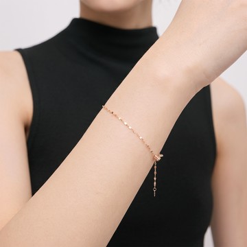 Haute |18K玫瑰金波光粼粼手鍊