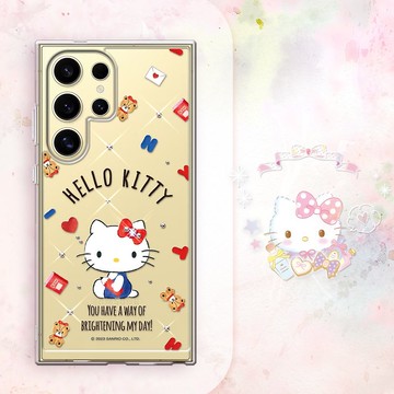 三麗鷗 Samsung Galaxy S系列防震雙料水晶彩鑽手機殼-小熊凱蒂