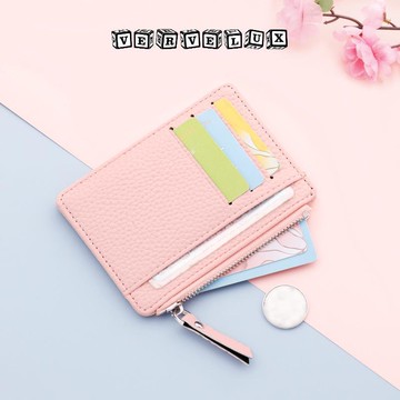 两件9.9折🔥臺灣出貨🔥可開發票✅女士超薄卡包韓版零錢包拉鍊卡片包糖果色公交學生銀行卡套美包