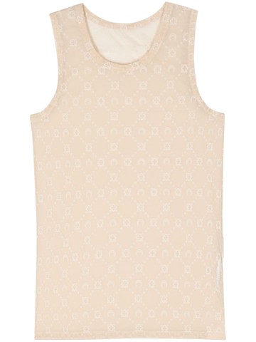 Marine Serre - Moonogram-flocked mesh tank top - men - Polyamide/Elastane - M - Neutrals