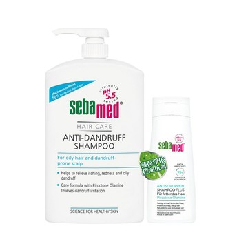 Sebamed (溫和/油性抗屑)洗髮乳1000ml任選x1+薄荷淨化洗髮露PLUS 200ml