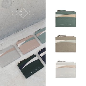 Samuel Ashley 拉鍊皮革卡片套 送禮推薦 6卡夾 拉鍊袋 香港質感皮件 Amber-SA-A2029-多色