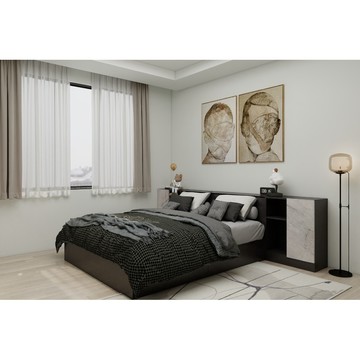 臥室系統家具 床頭櫃+床底座-現代(淺) SD007