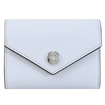 TORY BURCH 內裏小狗花紋扣式三折小短夾.水藍