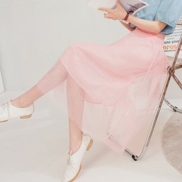 OB嚴選 高含棉彈力腰頭雙色長紗裙 《CA2335》