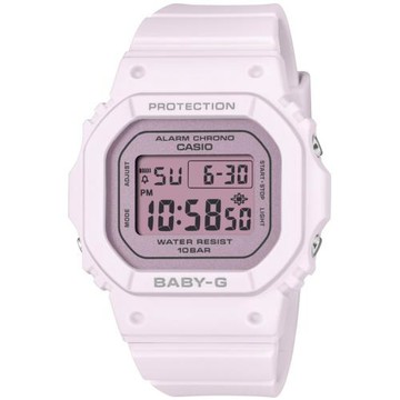 CASIO BABY-G 優雅珠光方形計時錶/粉紅/BGD-565SC-4B