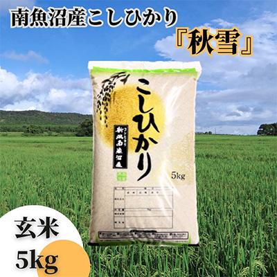 ふるさと納税 南魚沼市 南魚沼産こしひかり「秋雪」玄米5kg 新潟県特A地区の美味しいお米 中旬発送 全3回