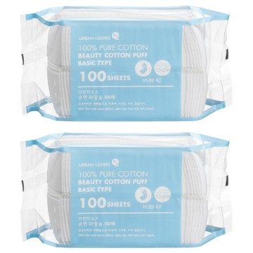URBAN LEAVES 心心相印化妝棉 壓邊 100%純棉  100片  2包