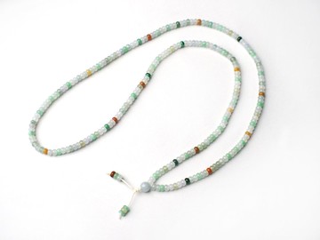冰種多彩翡翠算盤珠串 / 翡翠珠鍊 | 天然A貨翡翠項鍊