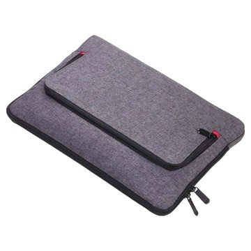 TROIKA 筆電平板3C周邊收納輕巧包 鬆緊帶隔層設計 IPC70/GY  35 x 25 x 3cm  灰色