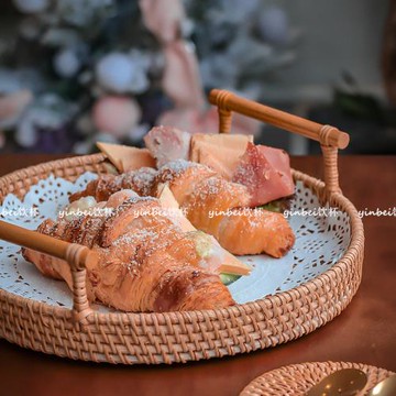 日式籐編托盤(28cm)