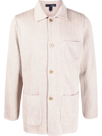 Lardini - ribbed wool-knit cardigan - men - Wool - S - Neutrals