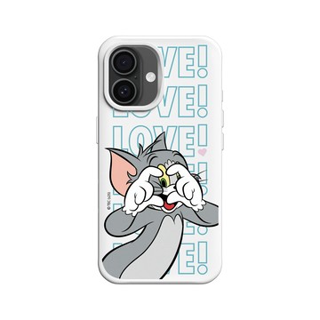 iPhone 16 SolidX 白 - 湯姆貓與傑利鼠 Tom and Jerry - 湯姆貓愛心