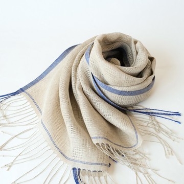 亞麻 手織亞麻披肩【綾花08】