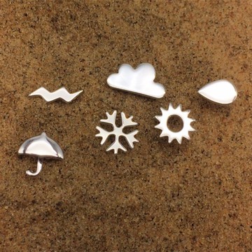 925純銀耳環天氣耳釘(單支)-氣象圖案獨特抛光女飾品6款73zw57【獨家進口】【米蘭精品】