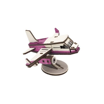 【 DIY 手作】 迷你拼拼車-小飛機 木質車 航空 模型 禮物 親子